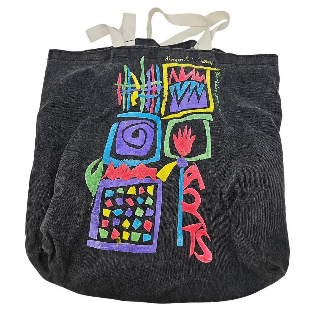 Berkley Springs, West Virginia Morgan Art Council Black Canvas Tote Bag Boho